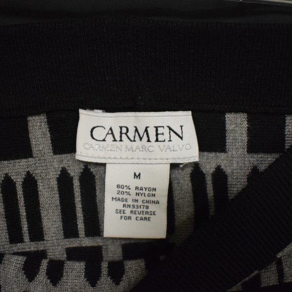 Carmen Marc Valvo Stretch Knit Flare Skirt size M - Picture 2 of 3